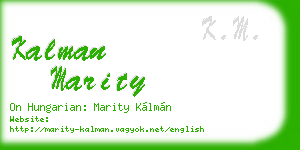 kalman marity business card